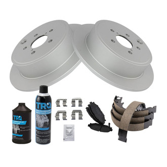 TRQ® - Rear Disc Brake Kit with Ceramic Pads and Shoes