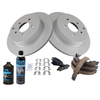 TRQ® - Rear Disc Brake Kit with Ceramic Pads and Shoes