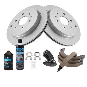 TRQ® - Rear Disc Brake Kit with Ceramic Pads and Shoes