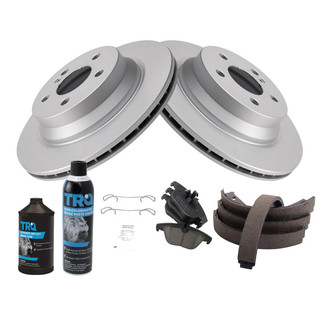 TRQ® - Rear Disc Brake Kit with Ceramic Pads and Shoes