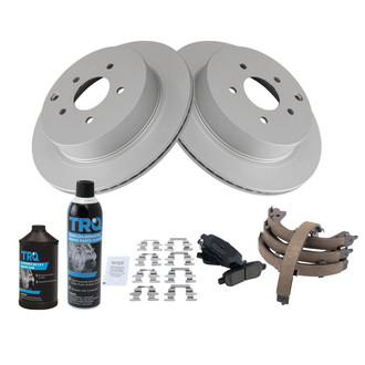 TRQ® - Rear Disc Brake Kit with Ceramic Pads and Shoes
