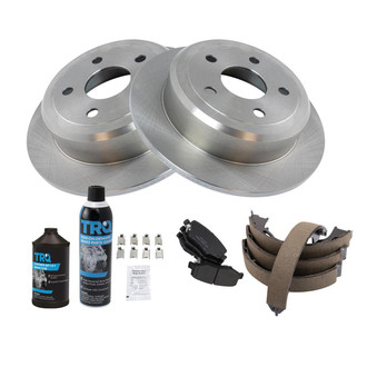 TRQ® - Rear Disc Brake Kit with Ceramic Pads and Shoes