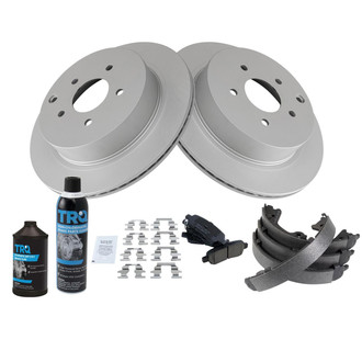 TRQ® - Rear Disc Brake Kit with Ceramic Pads and Shoes