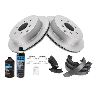 TRQ® - Rear Disc Brake Kit with Ceramic Pads and Shoes