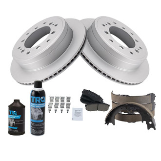 TRQ® - Rear Disc Brake Kit with Ceramic Pads and Shoes