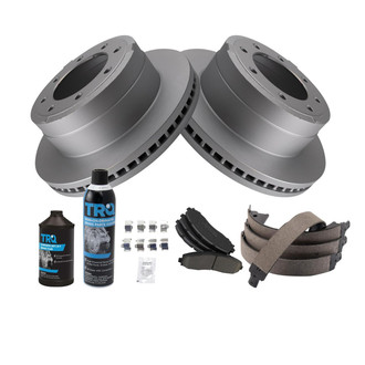 TRQ® - Rear Disc Brake Kit with Ceramic Pads and Shoes