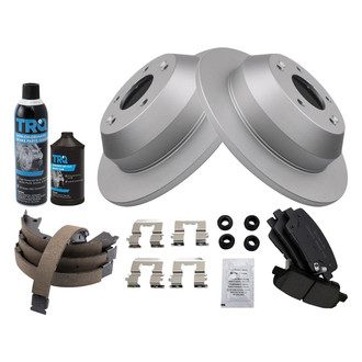 TRQ® - Rear Disc Brake Kit with Ceramic Pads and Shoes