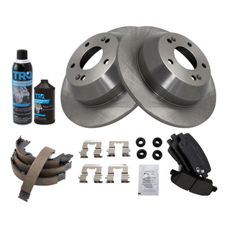 TRQ® - Rear Disc Brake Kit with Ceramic Pads and Shoes