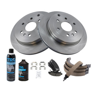 TRQ® - Rear Disc Brake Kit with Ceramic Pads and Shoes