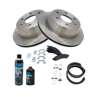 TRQ® - Rear Disc Brake Kit with Ceramic Pads and Shoes