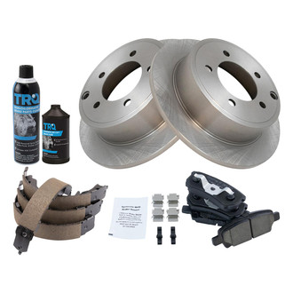 TRQ® - Rear Disc Brake Kit with Ceramic Pads and Shoes