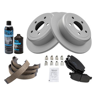 TRQ® - Rear Disc Brake Kit with Ceramic Pads and Shoes