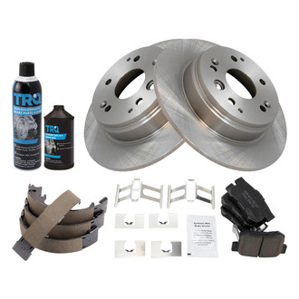 TRQ® - Rear Disc Brake Kit with Ceramic Pads and Shoes