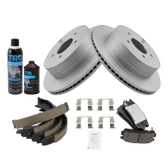 TRQ® - Rear Disc Brake Kit with Ceramic Pads and Shoes