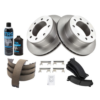 TRQ® - Rear Disc Brake Kit with Ceramic Pads and Shoes