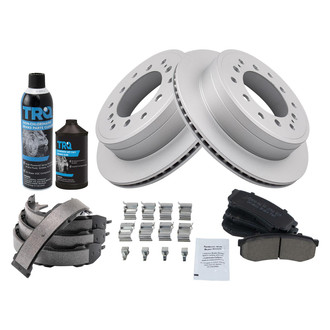 TRQ® - Rear Disc Brake Kit with Ceramic Pads and Shoes