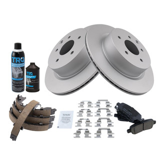 TRQ® - Rear Disc Brake Kit with Ceramic Pads and Shoes