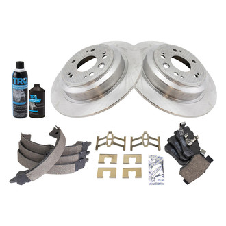 TRQ® - Rear Disc Brake Kit with Ceramic Pads and Shoes
