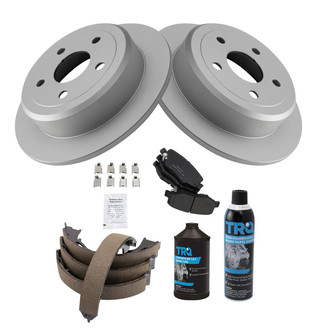 TRQ® - Rear Disc Brake Kit with Ceramic Pads and Shoes