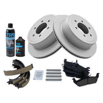 TRQ® - Rear Disc Brake Kit with Ceramic Pads and Shoes