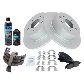 TRQ® - Rear Disc Brake Kit with Ceramic Pads and Shoes