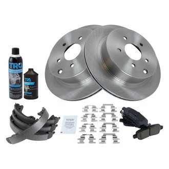 TRQ® - Rear Disc Brake Kit with Ceramic Pads and Shoes