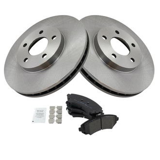 TRQ® - Front Disc Brake Kit with Semi-Metallic Pads