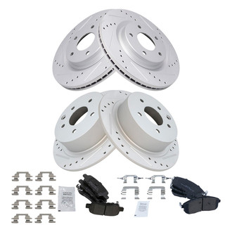 TRQ® - Performance Semi-Metallic Front and Rear Brake Kit