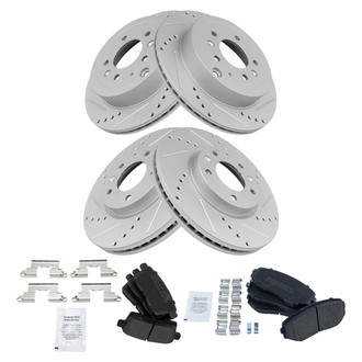 TRQ® - Performance Semi-Metallic Front and Rear Brake Kit