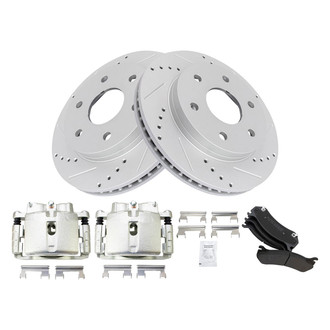 TRQ® - Performance Semi-Metallic Front Brake Kit with Calipers