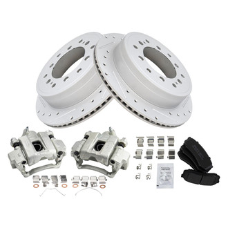 TRQ® - Performance Semi-Metallic Rear Brake Kit with Calipers