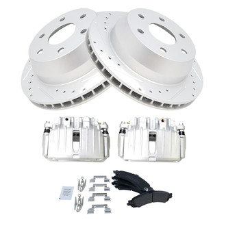 TRQ® - Performance Semi-Metallic Rear Brake Kit with Calipers