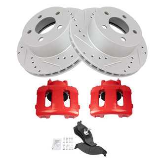 TRQ® - Performance Semi-Metallic Front Brake Kit with Calipers