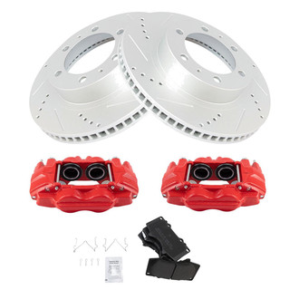 TRQ® - Performance Semi-Metallic Front Brake Kit with Calipers