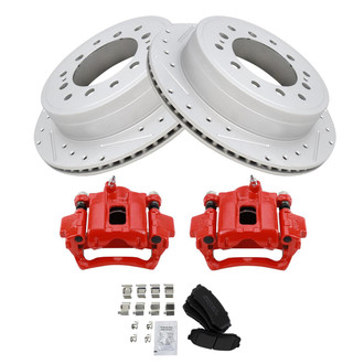 TRQ® - Performance Semi-Metallic Rear Brake Kit with Calipers