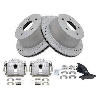 TRQ® - Performance Semi-Metallic Rear Brake Kit with Calipers