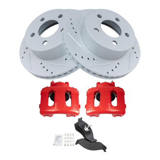 TRQ® - Performance Semi-Metallic Front Brake Kit with Calipers