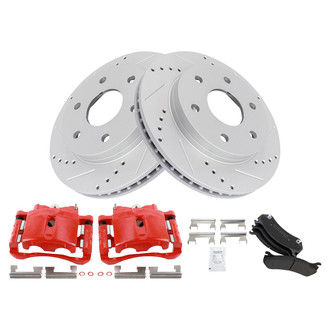 TRQ® - Performance Semi-Metallic Front Brake Kit with Calipers