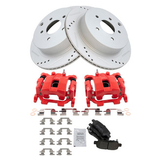 TRQ® - Performance Semi-Metallic Rear Brake Kit with Calipers