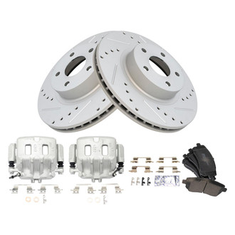 TRQ® - Performance Semi-Metallic Brake Kit with Calipers