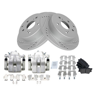 TRQ® - Performance Semi-Metallic Rear Brake Kit with Calipers