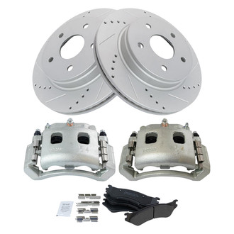 TRQ® - Performance Semi-Metallic Front Brake Kit with Calipers