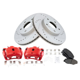 TRQ® - Performance Semi-Metallic Front Brake Kit with Calipers