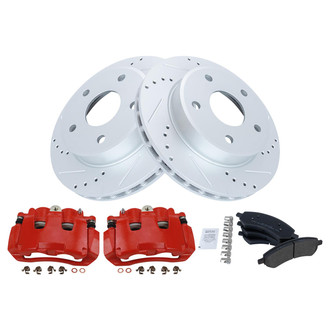 TRQ® - Performance Semi-Metallic Front Brake Kit with Calipers