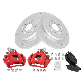 TRQ® - Performance Semi-Metallic Rear Brake Kit with Calipers