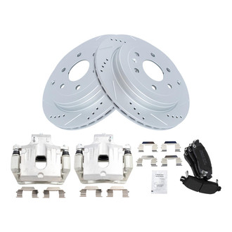 TRQ® - Performance Semi-Metallic Rear Brake Kit with Calipers
