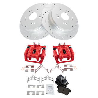 TRQ® - Performance Semi-Metallic Rear Brake Kit with Calipers