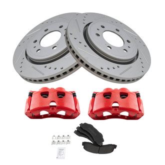 TRQ® - Performance Semi-Metallic Front Brake Kit with Calipers