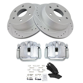 TRQ® - Performance Semi-Metallic Rear Brake Kit with Calipers