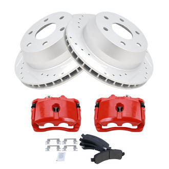 TRQ® - Performance Semi-Metallic Rear Brake Kit with Calipers